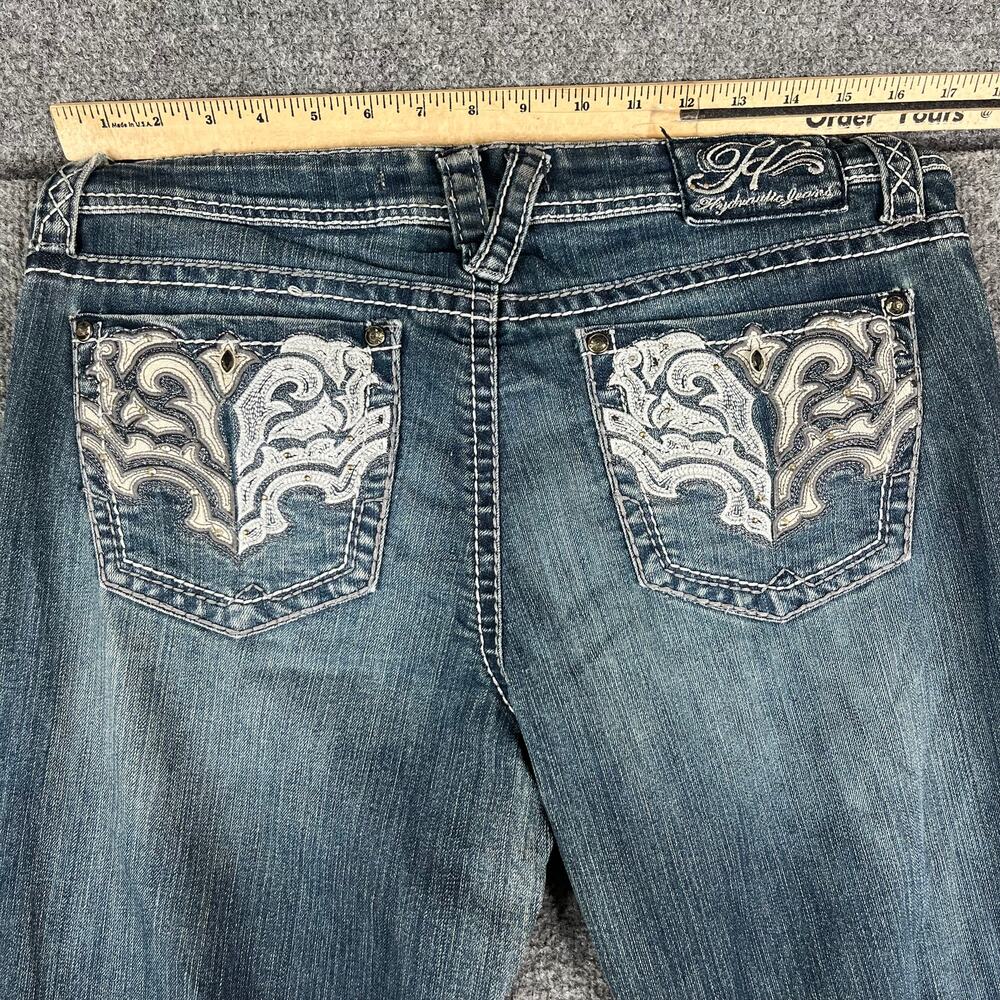 Hydraulic Gramercy Jeans Womens Size 31 Blue Bootcut Distressed‎ Denim Mid Rise